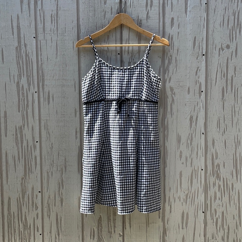 90’s vintage gingham plaid mini babydoll dress